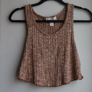 Brown Racer back Crop Top